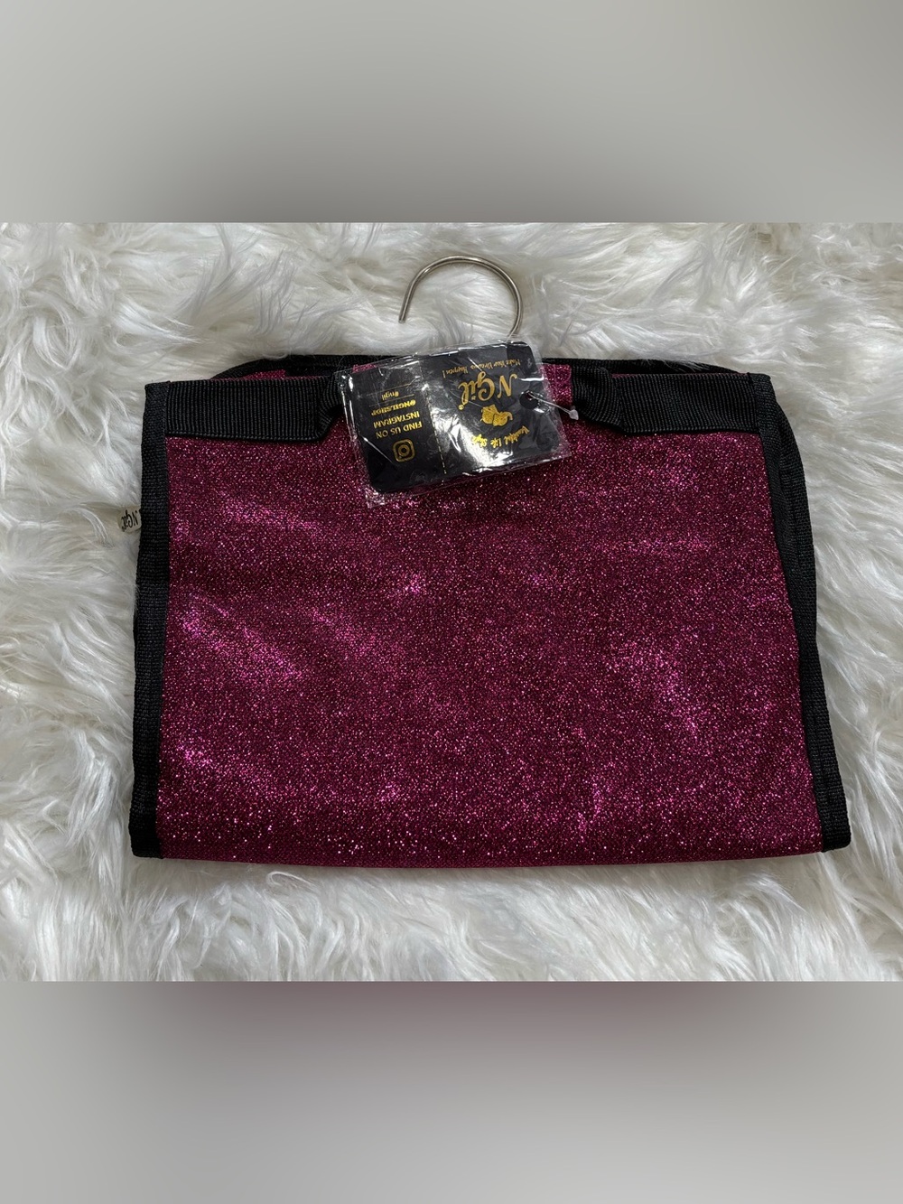 NWT Glittery Magenta Travel Organizer Pouch